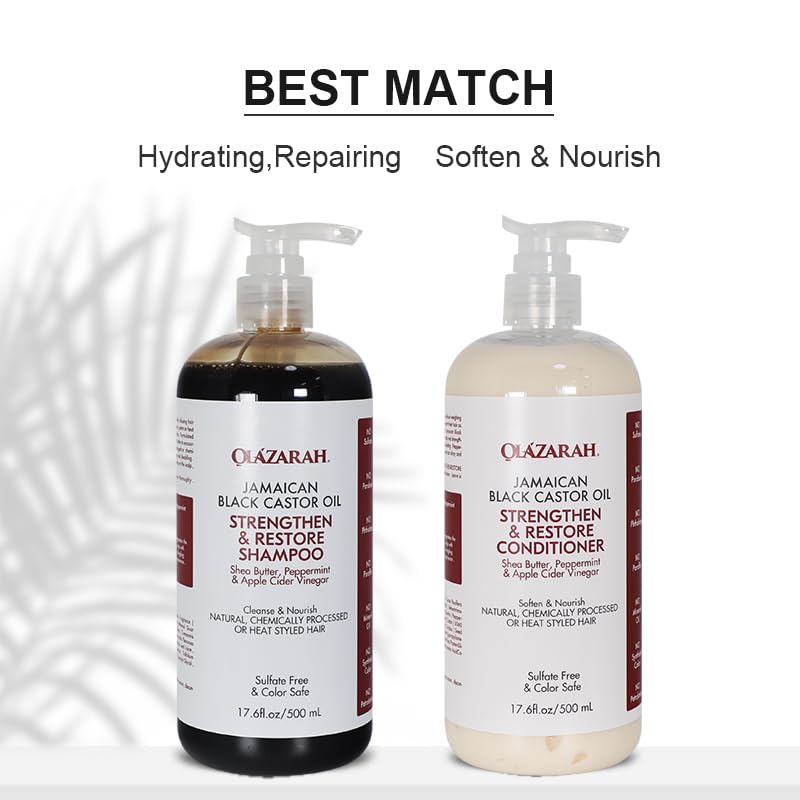 Jamaican Black Castor Oil Strengthen, Restore, Hair Care Bundle | Conditioner, Shampoo, Leave-in Conditioner, Oil/Serum | Fortify, Reduce Breakage