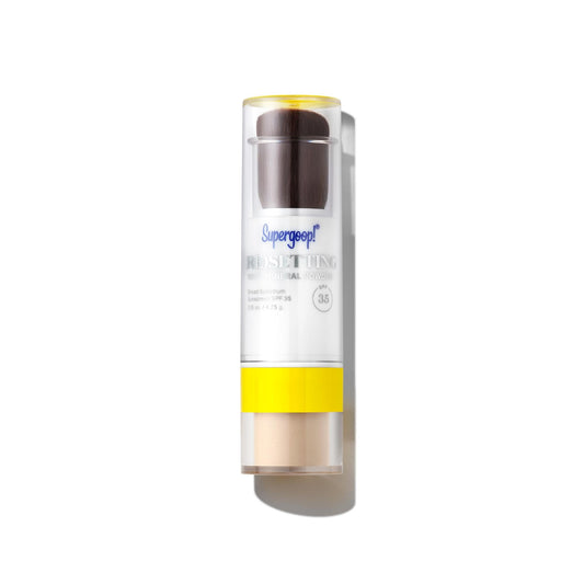 Supergoop! (Re)setting 100% Mineral Powder For Makeup, Translucent - 0.15 oz - Broad Spectrum SPF 35 PA+++ Sunscreen - With Ceramides, Olive
