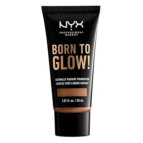 NYX PROFESSIONAL MAKEUP Born To Glow Naturally Radiant Foundation, Medium Coverage - Mahogany