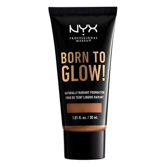 NYX PROFESSIONAL MAKEUP Born To Glow Naturally Radiant Foundation, Medium Coverage - Mahogany