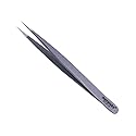 Tweezers for Eyelash Extension Hand Crafted Surgical Stainless Steel Metallic Purple Powder Coated (Supper Straight Tip.)