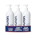 Huron Shower Kit for Men and Women - Shampoo, Conditioner & Body Wash with Citrus + Eucalyptus Scent, Hydrating, Phthalate-Free, non-toxic Ingredients