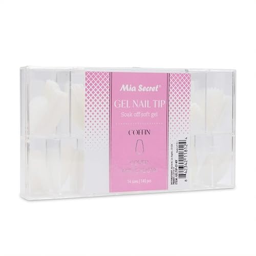 Mia Secret Soak off Soft Gel Nail Tip MADE IN USA for Salon and DIY (White Peony, Coffin) Beauty & Personal Care Mia Secret