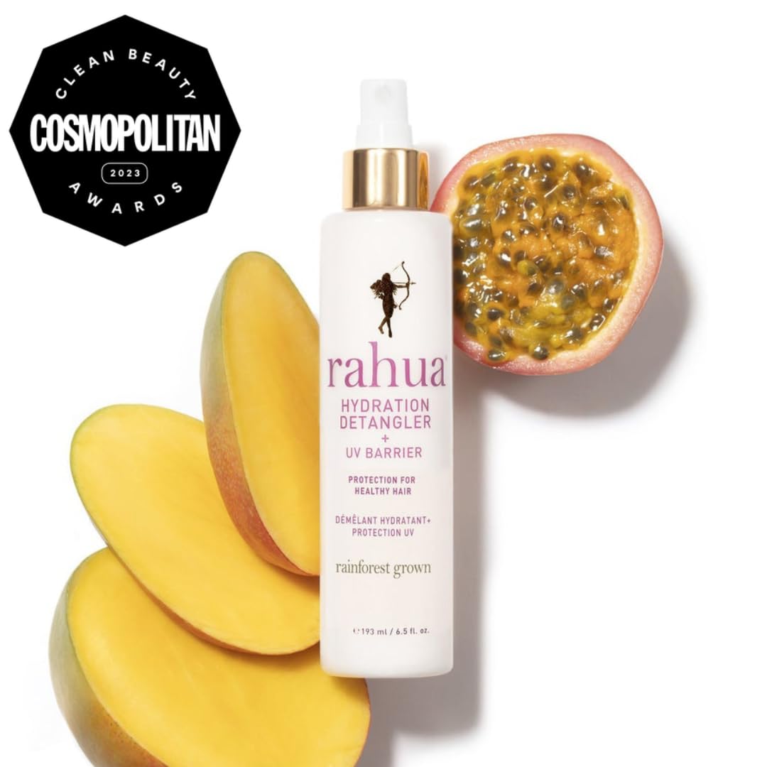 Rahua Hydration Detangler Spray + UV Barrier, Vegan Leave In Hair Spray, Conditioner for Added Shine, Damage Protection, Humidity & Frizz Control