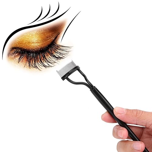 Eye Brow Brush Comb,Eyelash Comb Eyebrow Brush with Steel Needle Mascara Eyebrow Brush for Curling Iron with Eyelash Comb Makeup Brush Tool