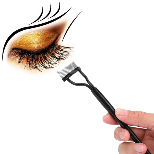 Eye Brow Brush Comb,Eyelash Comb Eyebrow Brush with Steel Needle Mascara Eyebrow Brush for Curling Iron with Eyelash Comb Makeup Brush Tool Beauty & Personal Care Yinhing