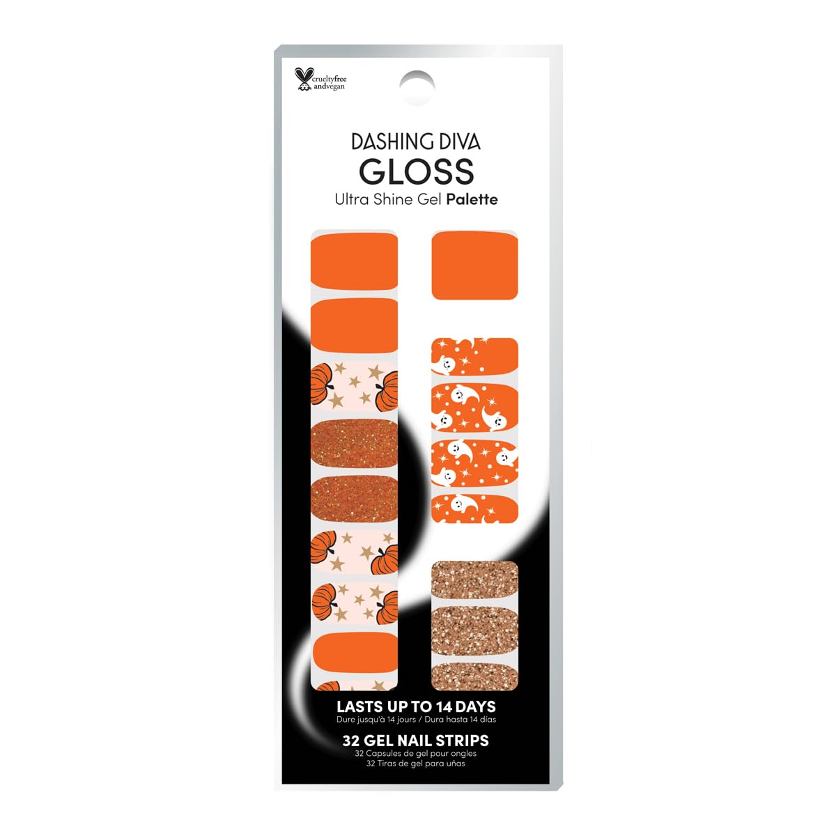 Dashing Diva Gloss Nail Strips - Pumpkin Charm | UV Free Gel Nail Wraps - Chip Resistant, Long Lasting | Includes 32 Wraps, 1 Prep Pad, 1 File Beauty & Personal Care Dashing Diva