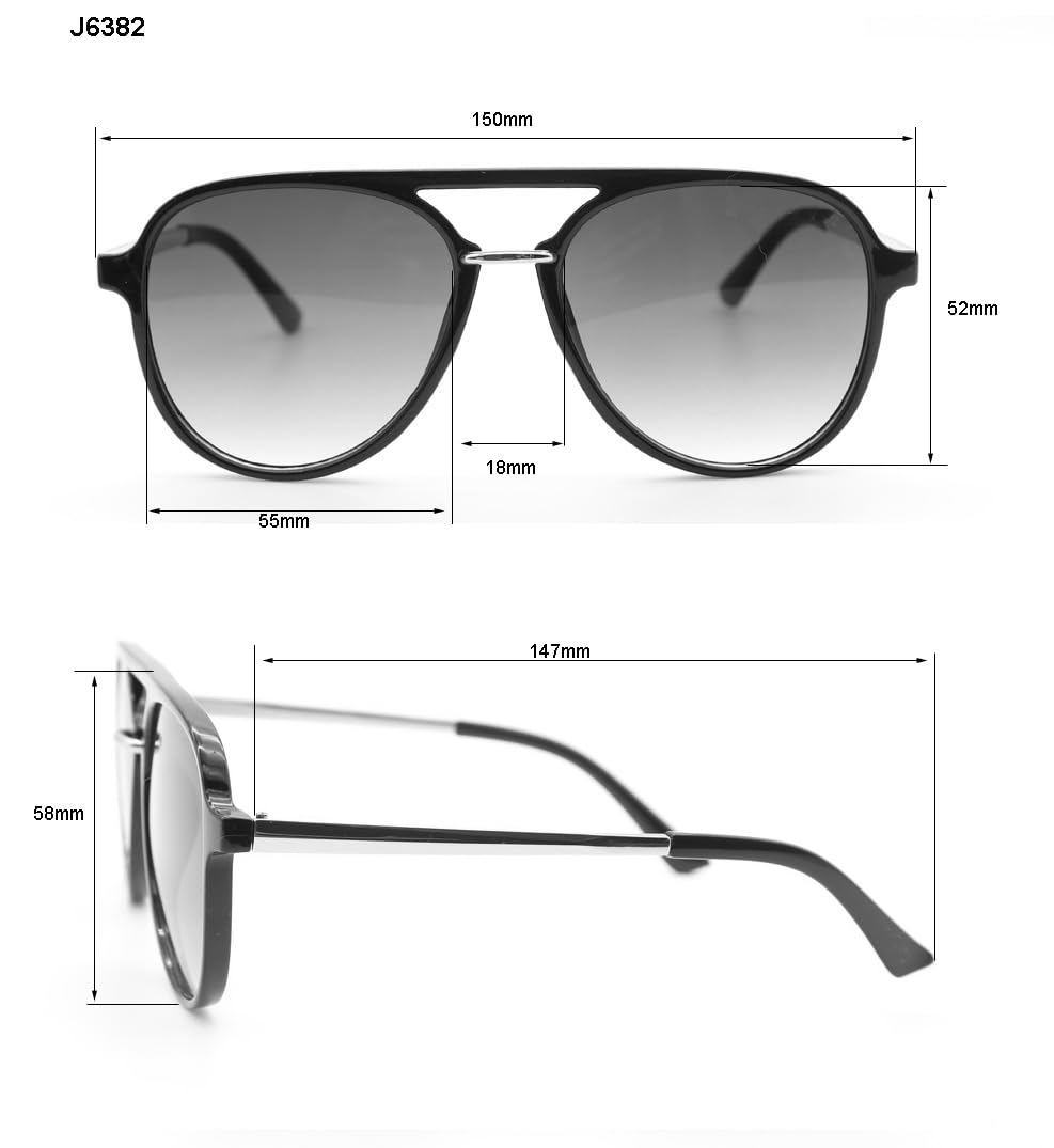 Jessica Simpson Women's J6382 OX Pilot Sunglasses, Black, One Size