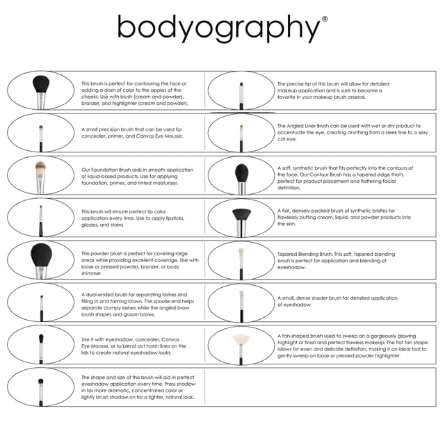 Bodyography Powder Brush | Fluffy, Dome-Shaped Makeup Tool for Loose and Pressed Powder Application | Ideal for Setting, Finishing, and Blending |