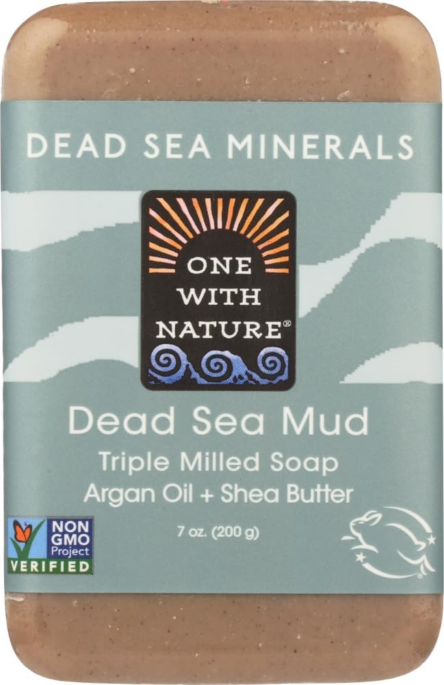 One with Nature Dead Sea Mineral Mud Soap with Argan Oil & Shea Butter 7 oz (Pack of 6)