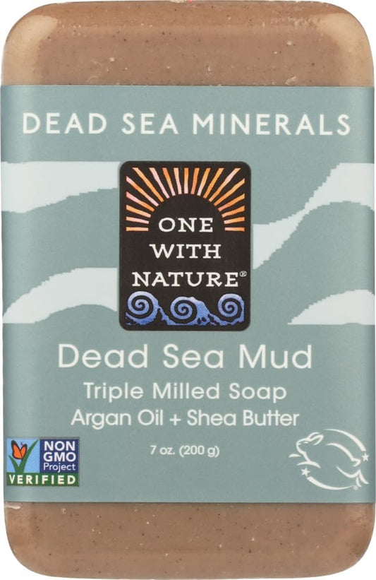 One with Nature Dead Sea Mineral Mud Soap with Argan Oil & Shea Butter 7 oz (Pack of 6)