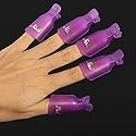 Onwon 10pc Professional Plastic Acrylic Nail Art Soak Off Cap Clip Uv Gel Polish Remover Wrap Cleaner Clip Cap Tool (Purple)