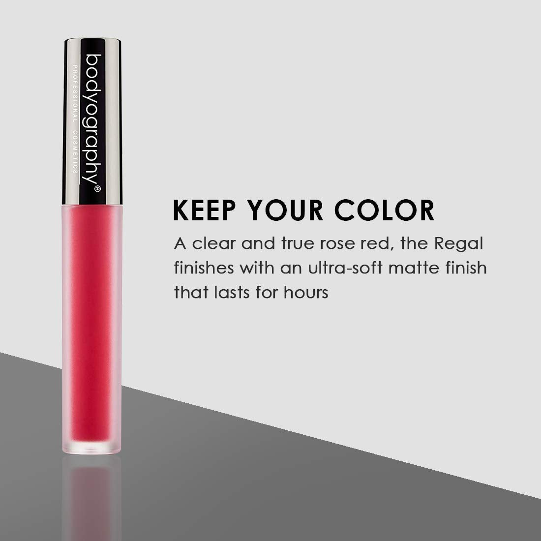 Bodyography Matte Lip Lava Liquid Lipstick - Regal | Rosy Red Matte Bold Liquid Lip | Smudge-Proof, Long-Lasting, Vegan & Paraben-Free | 0.08 fl oz