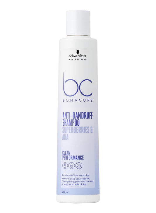 Schwarzkopf BC Bonacure Anti-Dandruff Shampoo Superberries & AHA Clean Performance - 250 ml (8.4 Fl oz)