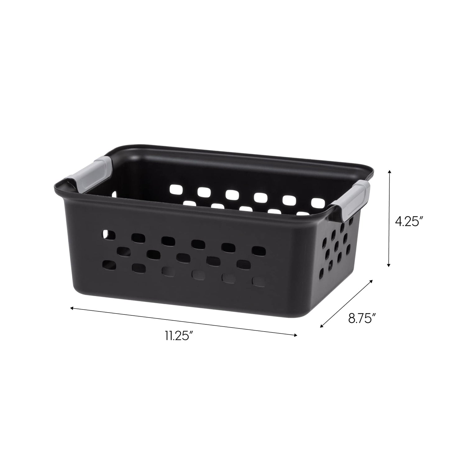 IRIS USA Plastic Storage Baskets, 12-Pack, Made in USA, Shelf Baskets Small Baskets Organizing Bins For Pantry Countertops Closet Shelves Office…