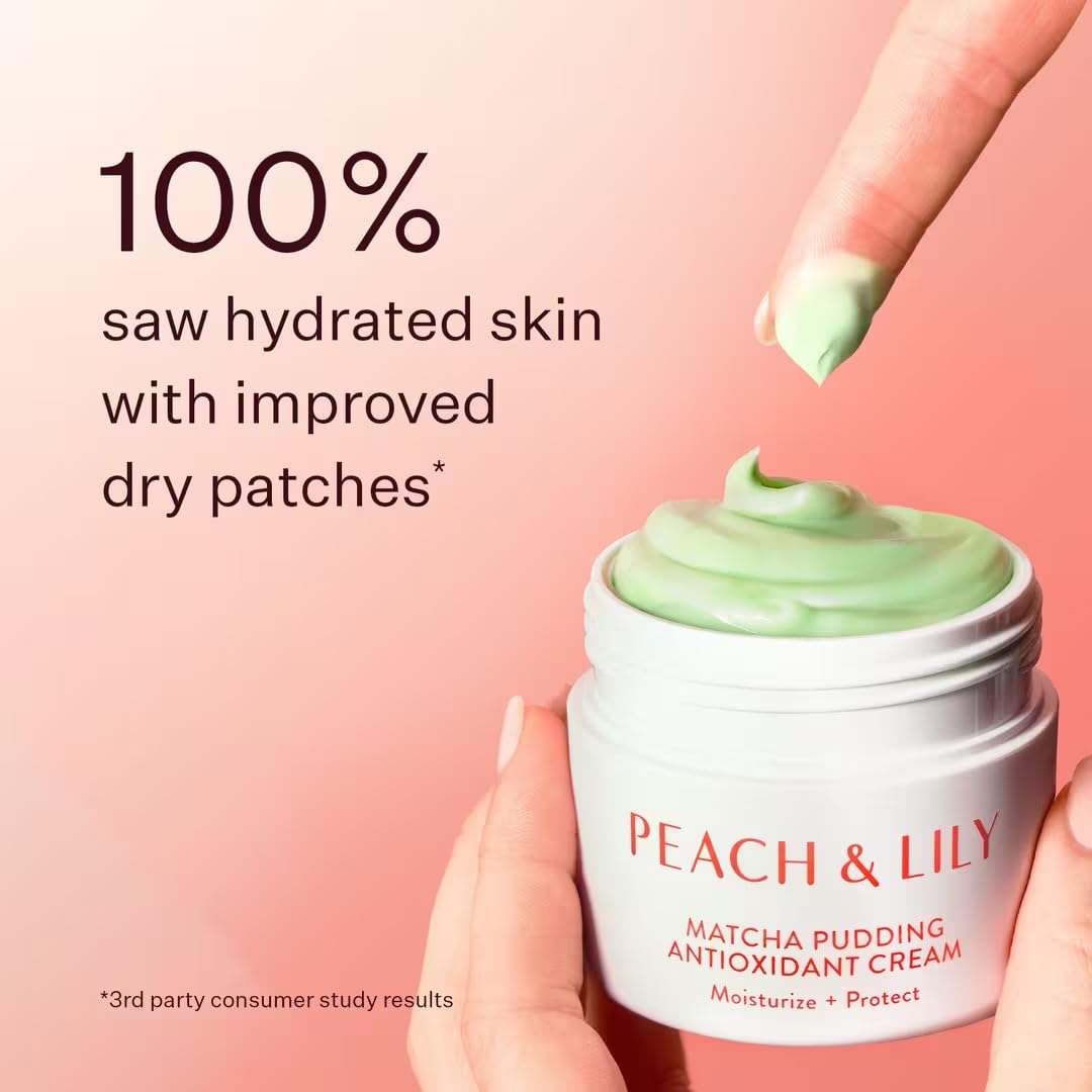 Peach & Lily - Matcha Pudding Antioxidant Cream (1.69 fl oz) - Face Moisturizer Cream - Protect & Hydrate Skin - Green Tea, Vitamin B3, Niacinamide