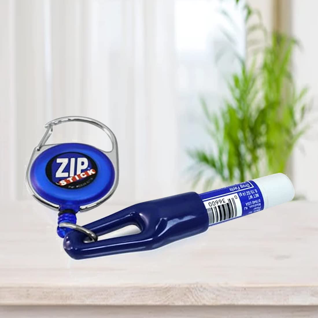 Clip-On Retractable ZIP Stick - Blue (Extends 32 Inches) Fits all Standard Stick-Type Lip Balms and Lip Gloss