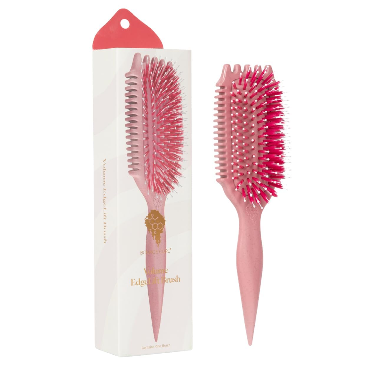 Bounce Curl Volume EdgeLift Brush, 5-in-1 Tool for Volumized Waves, Curls & Coils - Raspberry Beauty and Personal Care Bounce Curl Default Title