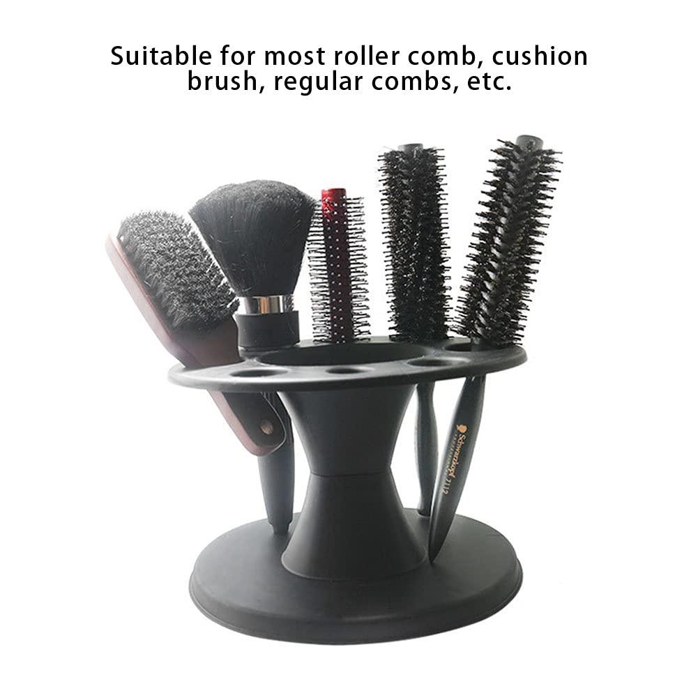 8-Slot Rotating Brush & Comb for Styling Tools - Space-Saving Desktop Display Rack for Cushion Brushes, Rollers & Wide-Tooth Combs Beauty and Personal Care Zetiling