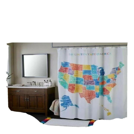 SKL Home by Saturday Knight Ltd. United States Map Shower Curtain,Multi