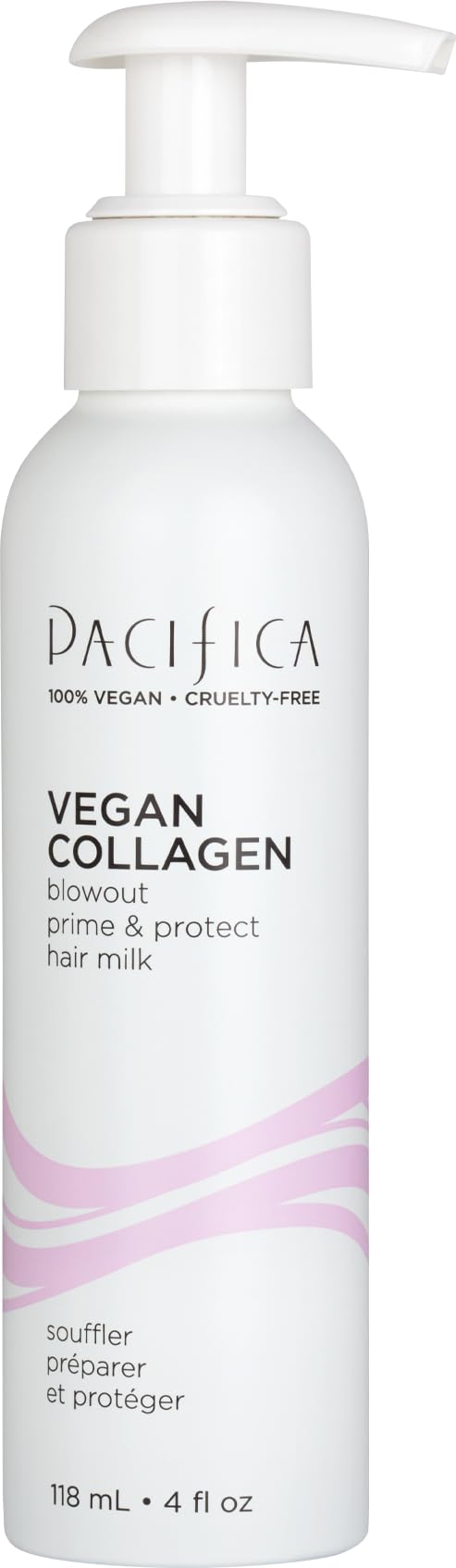 Pacifica Heat Protection Spray for Hair - Vegan Collagen Blowout Prime & Thermal Protection Hair Milk - Blow Dry Spray - for Curly, Wavy & Straight