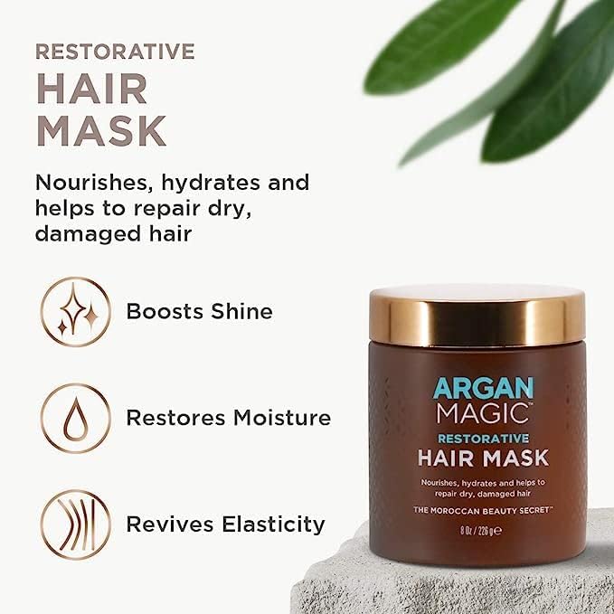 Argan Magic Restorative Hair Mask - Protein Rich Conditioning Hair Mask that Hydrates, Restores And Repairs Damaged Hair | Made in USA, Paraben Free