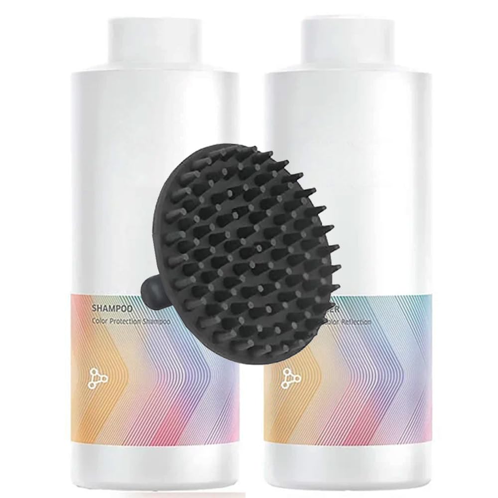 Color Motion Shampoo & Conditioner 1 Liter Duo Set + M Hair Designs Scalp Brush - Color Protection & Hair Strengthening Bundle