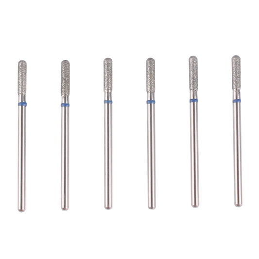 MZCMSL Cylinder Cuticle Drill Bits Set, 6pcs Round Top Russian Manicure Bits, 3/32 Shank efile Bit (Medium)