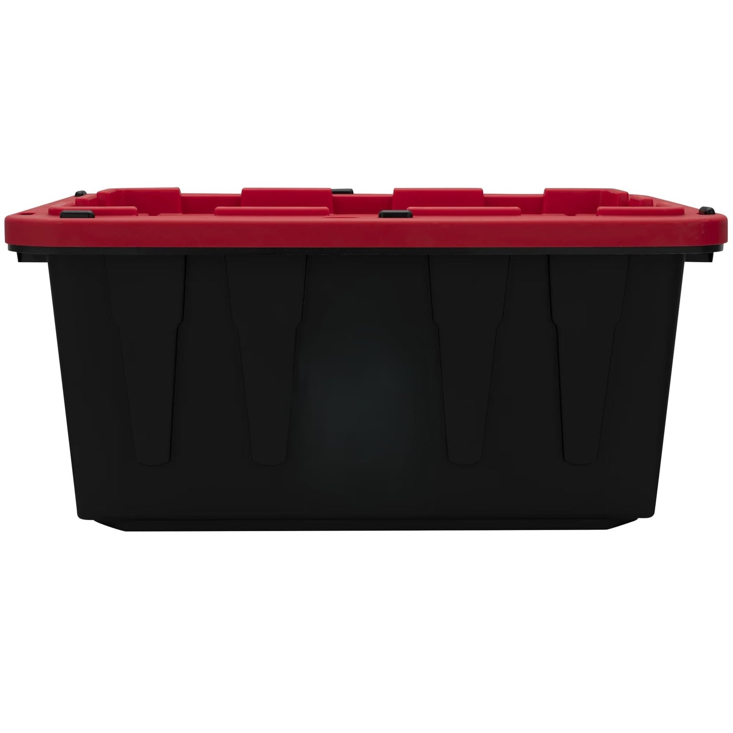 CLMSTE Black and Red 17 Gallon Plastic Storage Container with Snap-On Lid