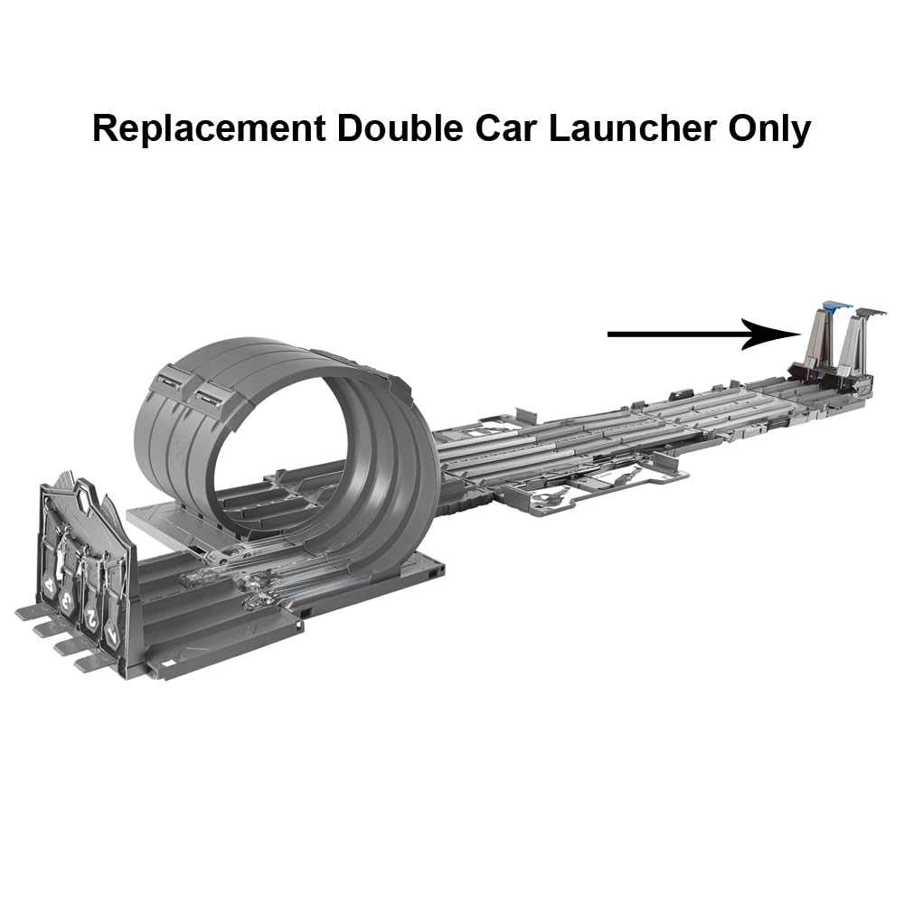 Hot Wheels Replacement Part Race Crate Playset for Die-Cast Vehicles - GKT87 ~ Replacement Gray and Blue Double Car Launcher