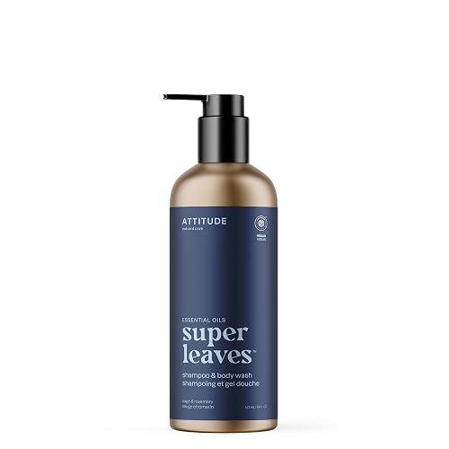 ATTITUDE 2-in-1 Body Wash and Hair Shampoo, EWG Verified Shower Gel, Dermatologically Tested, Made with Naturally Derived Ingredients, Vegan Personal