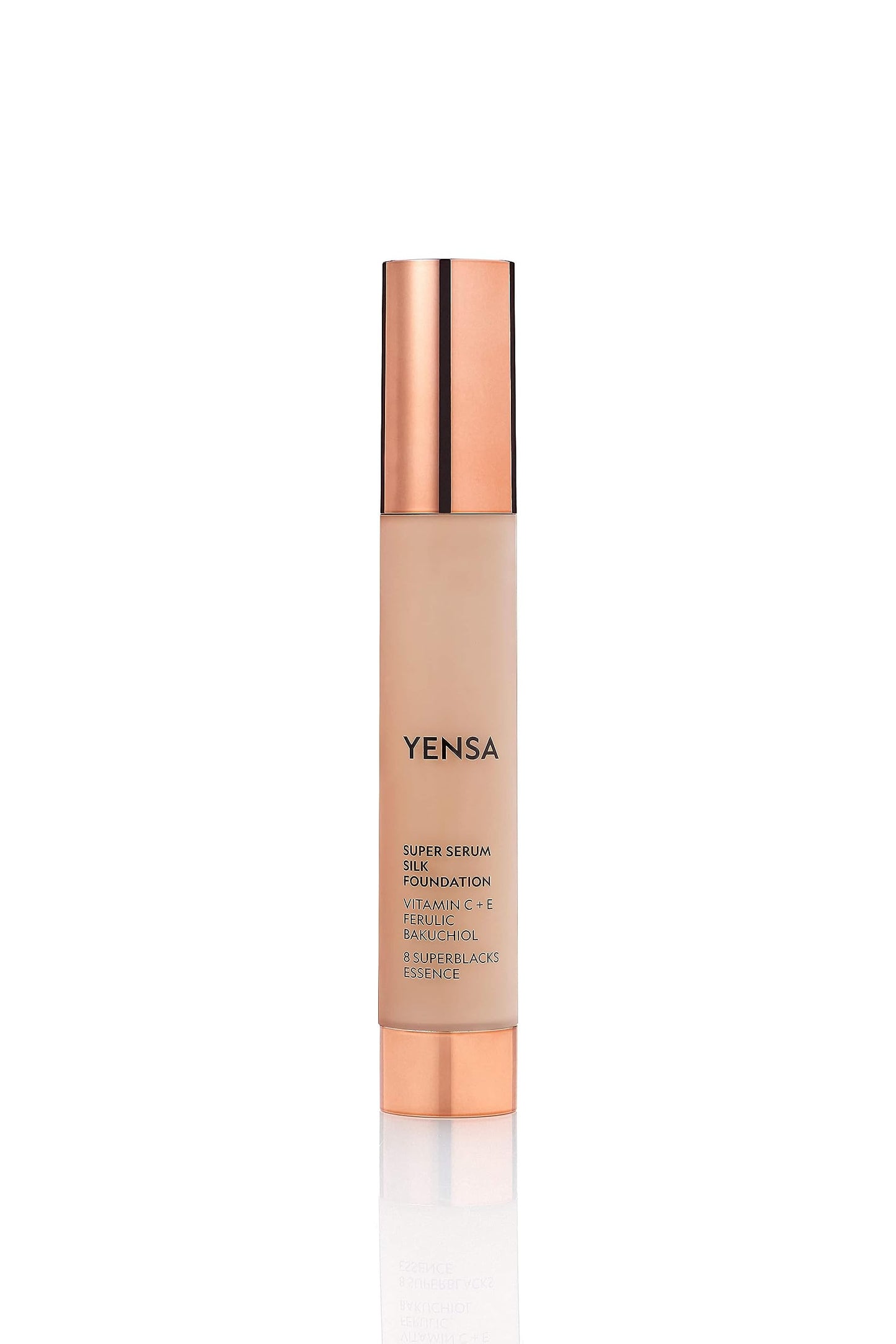 YENSA Serum Foundation Makeup - Super Silk Full Coverage Foundation Enriched with Peptides, Vitamin C & Ferulic Acid to Help Reduce Fine Lines