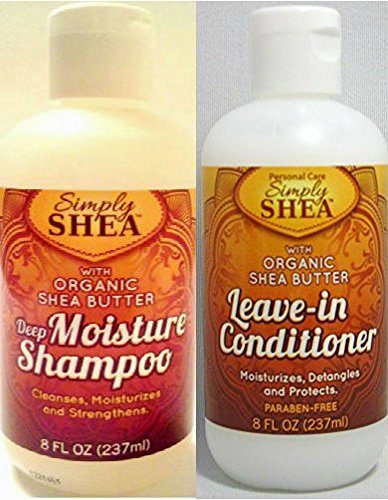 Organic Shea Butter Shampoo + Conditioner Paraben-Free (2) Two 8oz Bottles
