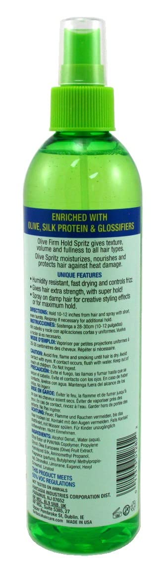 Fantasia Spritz Olive Firm Hold 12 Ounce Pump (354ml) (2 Pack)