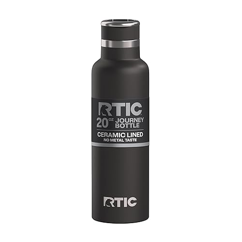 RTIC 20oz Journey Bottle Metal Ceramic Lined Stainless Steel Vacuum Insulated, BPA Free, Reusable, for Water, Hot and Cold Drinks, Travel, Sports