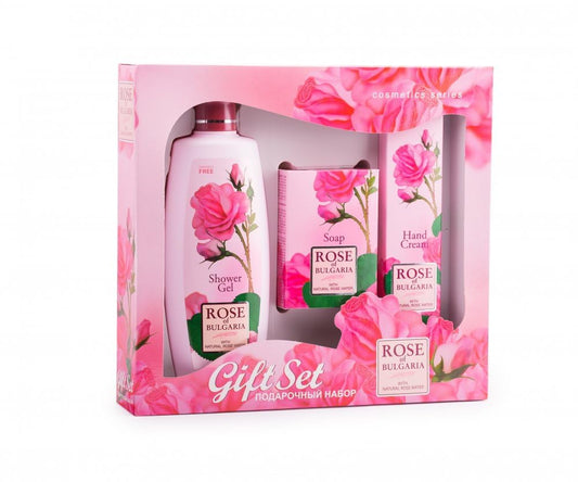 Biofresh Rose of Bulgaria Gift Set: Shower Gel, Cosmetic Soap, Hand Cream with Natural Rose Water Beauty and Personal Care Rosa de Bulgaria