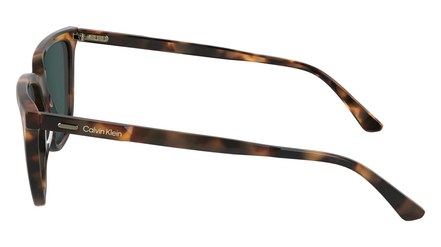 Calvin Klein Women's Sunglasses CK24537S - Milky Brown Havana with Solid Petrol Lens