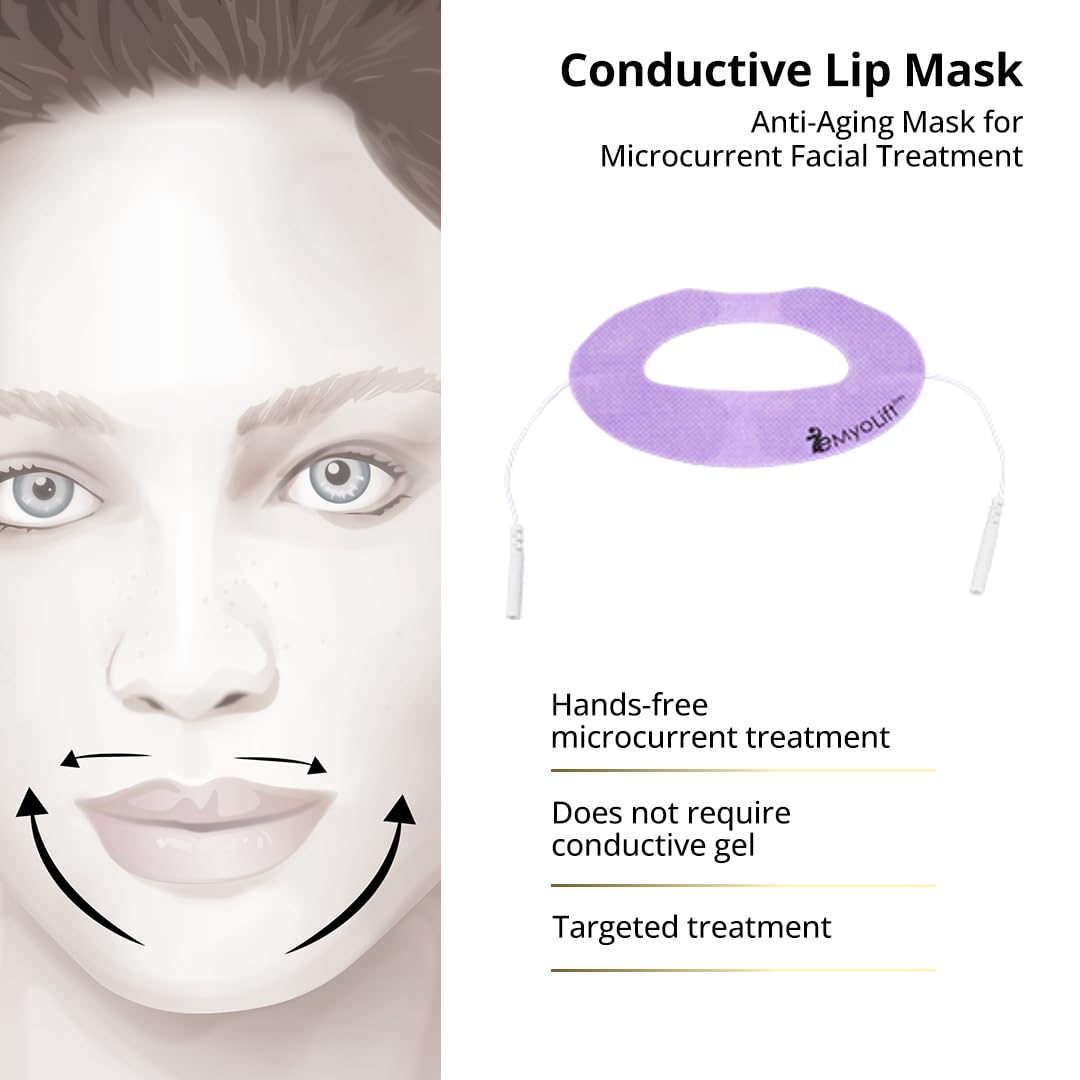 7E Wellness Conductive Lip Mask for Myolift - Portable Skin Care Tools for Microcurrent Facial - Instant Face Lift, Anti Aging, and Skin Tightening