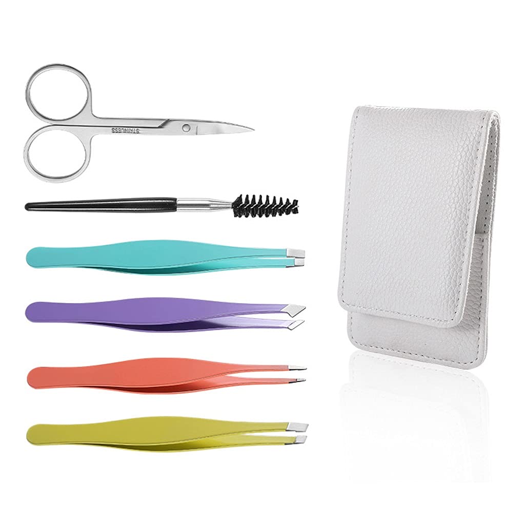 6 Pcs/set Full Size Eyebrow Tweezers Women for Eyebrow/hair Removal Professional Kit Precision Set Beauty and Personal Care PNAWLLCF