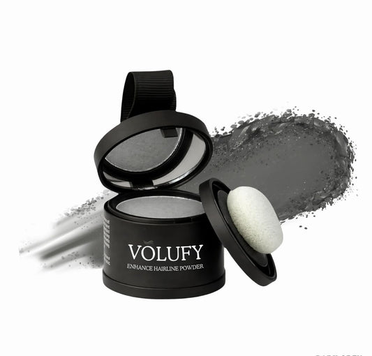 VOLUFY Dark Grey Hairline Powder, Hair Fiber & Root Coverage