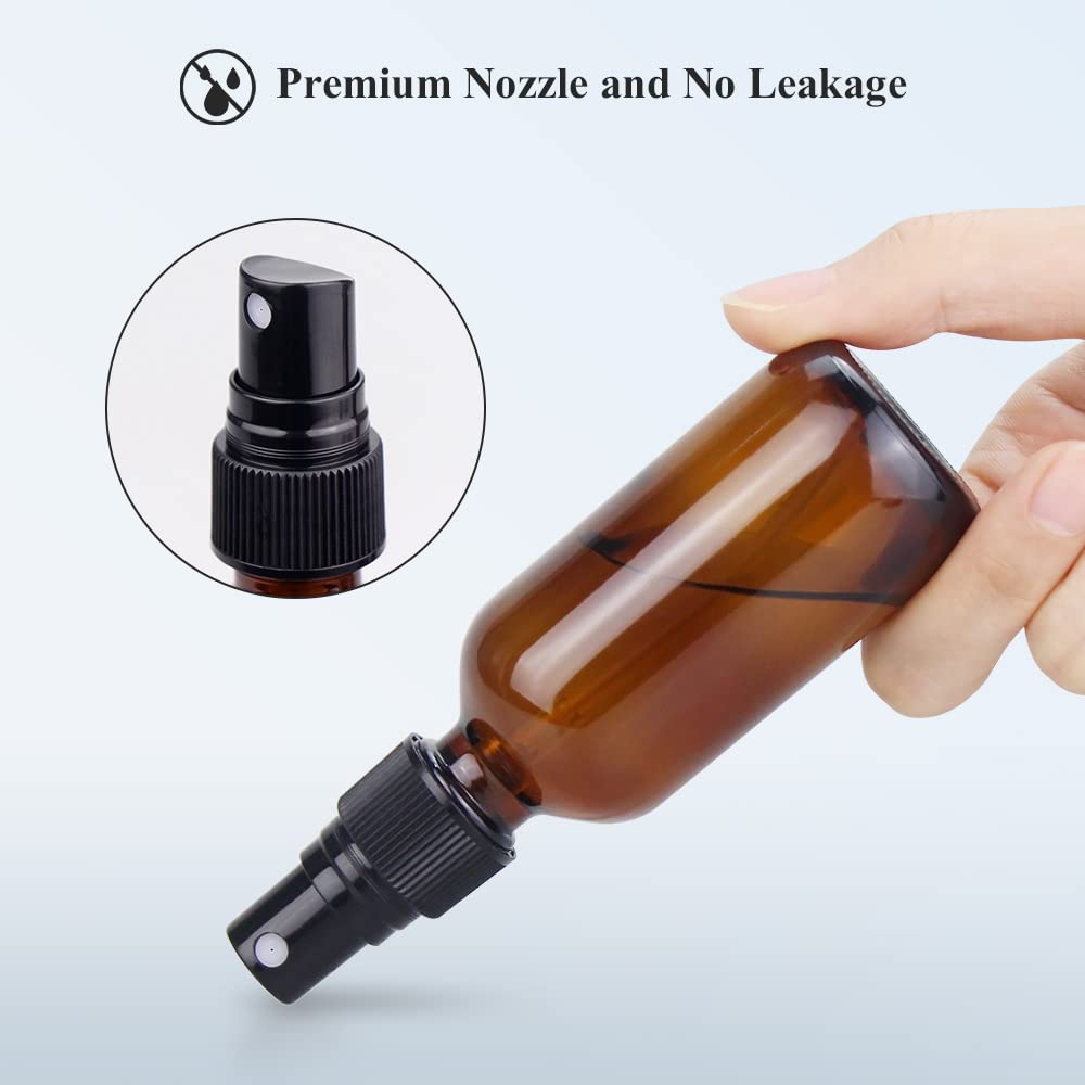 Wedama Spray Bottle, 2 oz Fine Mist Glass Spray Bottles, Little Refillable Liquid Containers for Watering Flowers Cleaning (16 Pack, Amber) Beauty and Personal Care Wedama