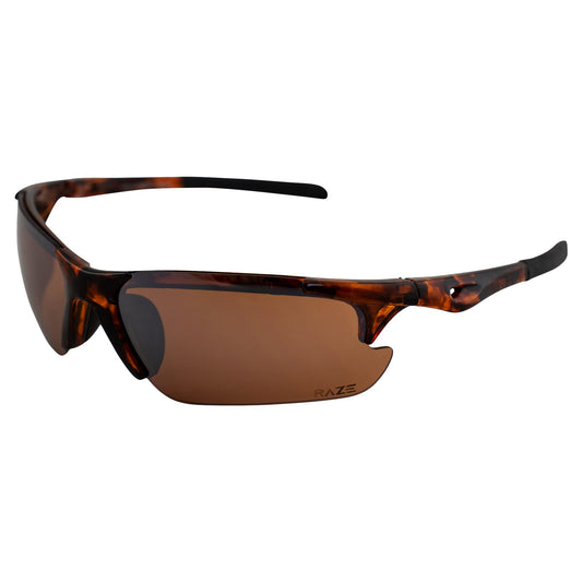 Raze Eyewear Peak Sport Sunglasses Tortoise Gloss Frame High Definition HD Lens