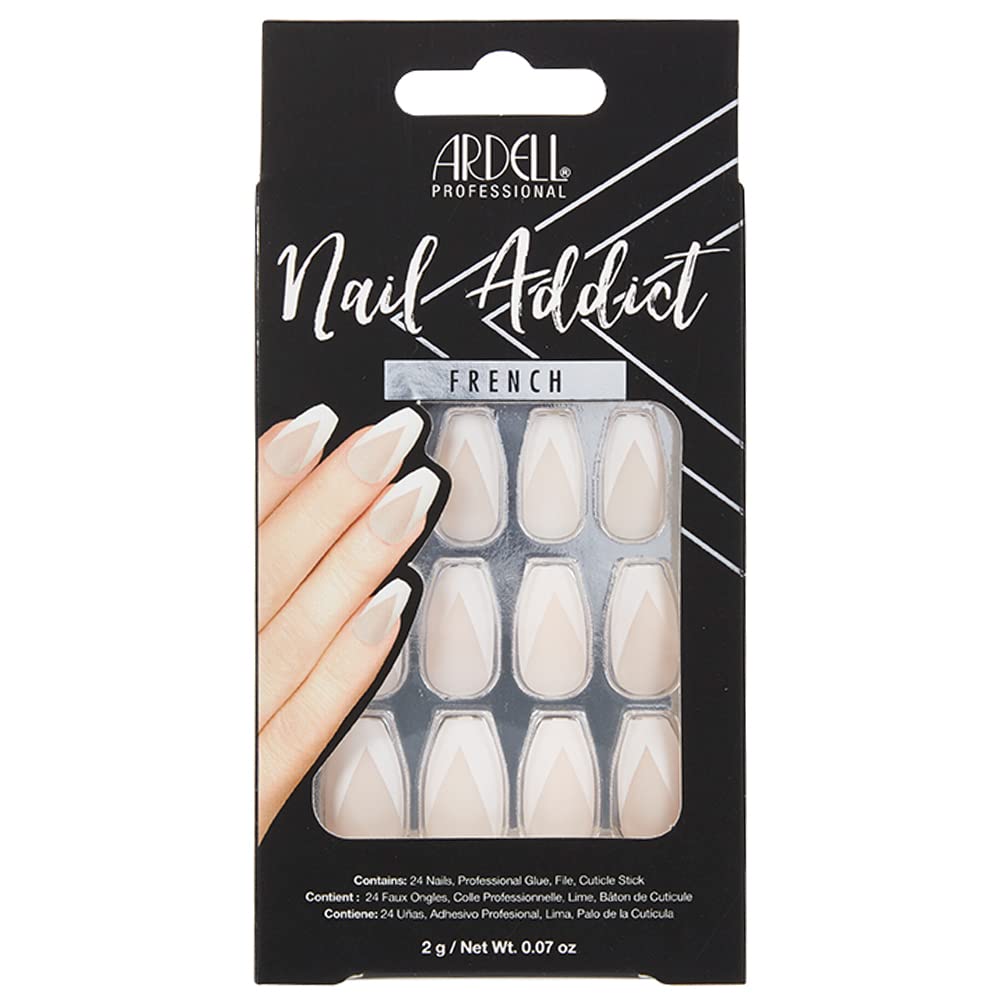 Ardell Press On Nails Medium - Modern French Tip Fake Nail, Glue on Nails, Nail Kit, 1 Pack Beauty & Personal Care Ardell