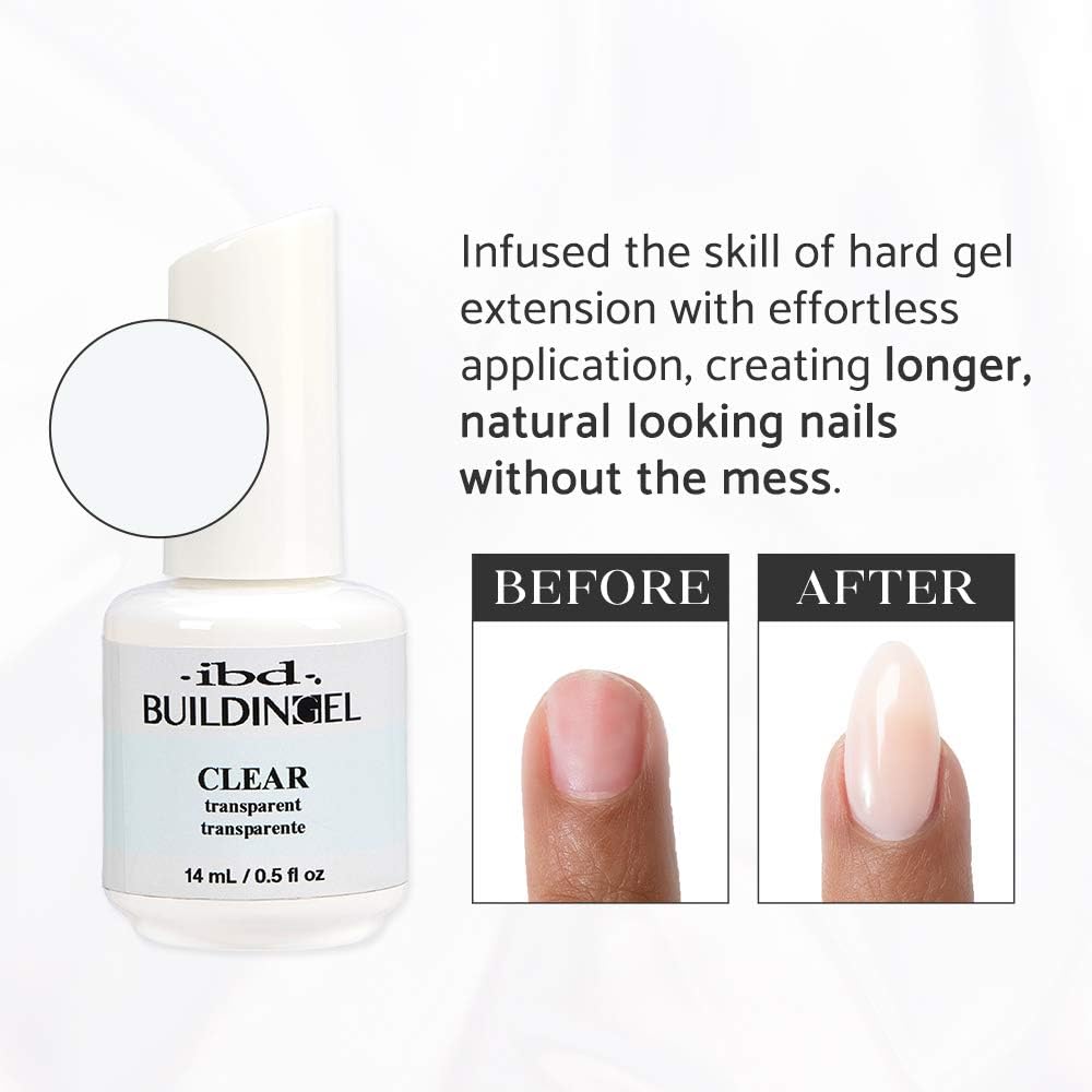 IBD Building Gel Clear - Hard Builder Gel for Nails Extensions, Soak-Off UV/LED for Sculpting & Strengthening, Nail Enhancement Gels, 0.5 oz Beauty & Personal Care IBD