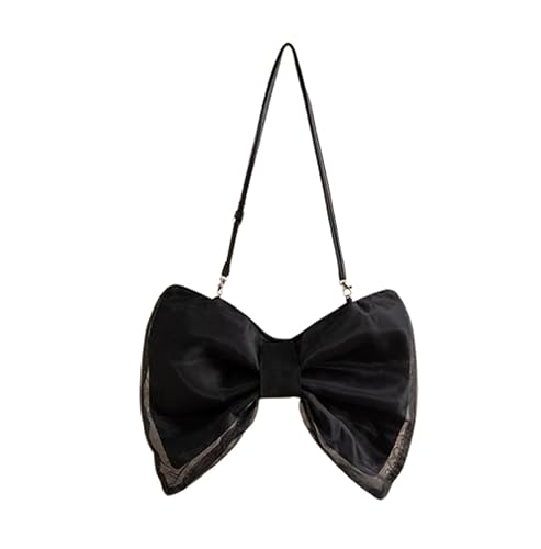 Wayolyn Kawaii Bow-shaped Crossbody Bag Bow Shoulder Bag for Women Cute Bowknot Purse Handbag Aesthetic Y2k Accessories (Black)