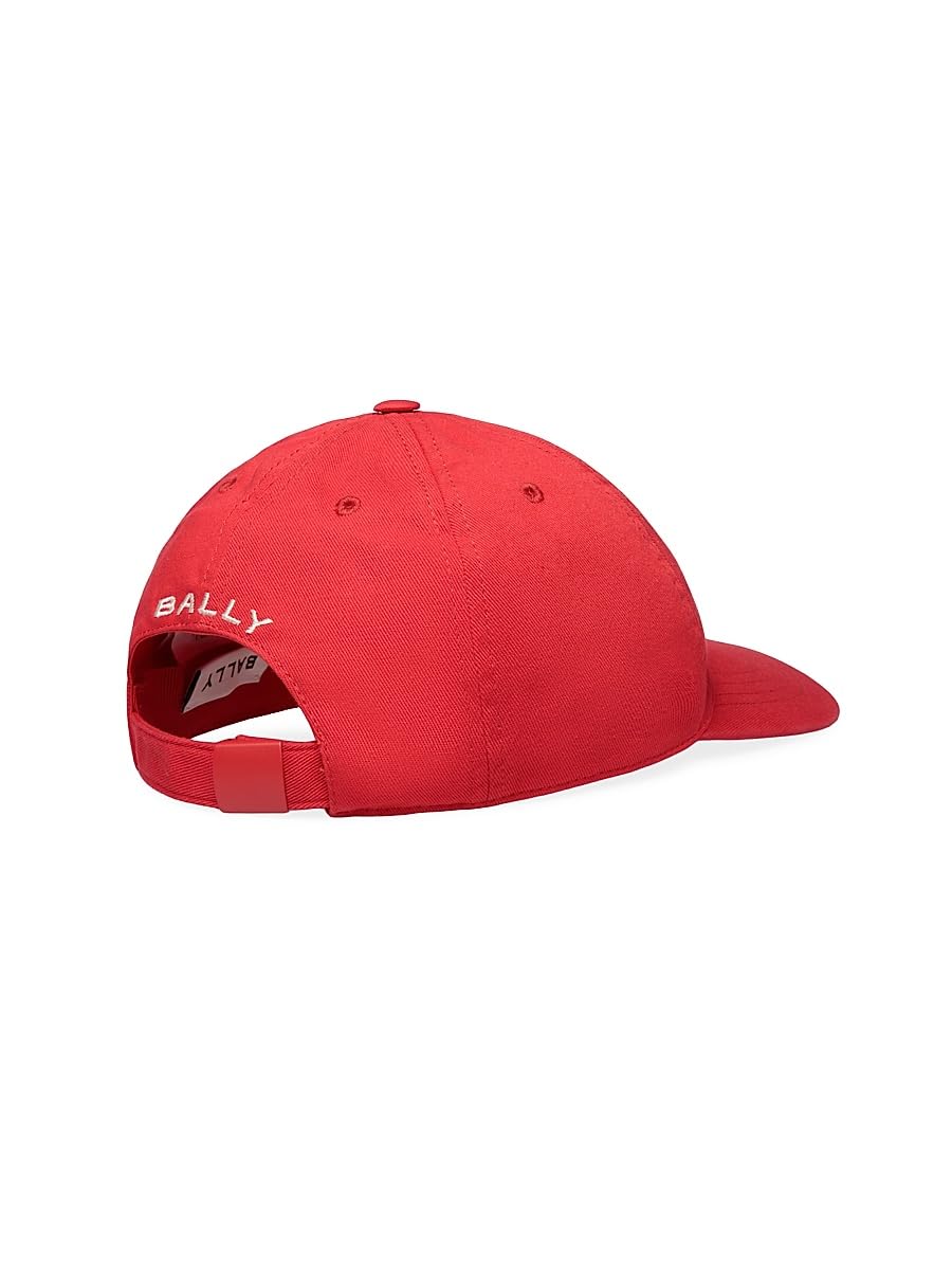 Bally, Logo-Embroidered Cotton Baseball Cap, Candy Red