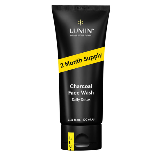 Lumin Charcoal Face Wash for Men - Daily Detox Cleanser, Hydrating Face Wash, Gently Removes Dirt & Oil, Unclogs Pores, Exfoliates, Refreshing