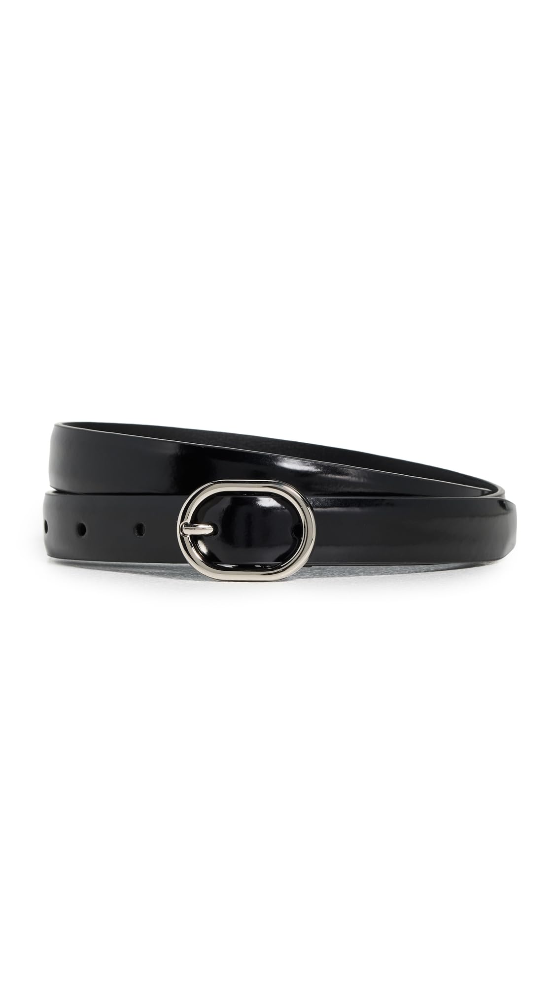 Vince Women's 20mm Fe Spazzolato Belt, Black/Palladium, M