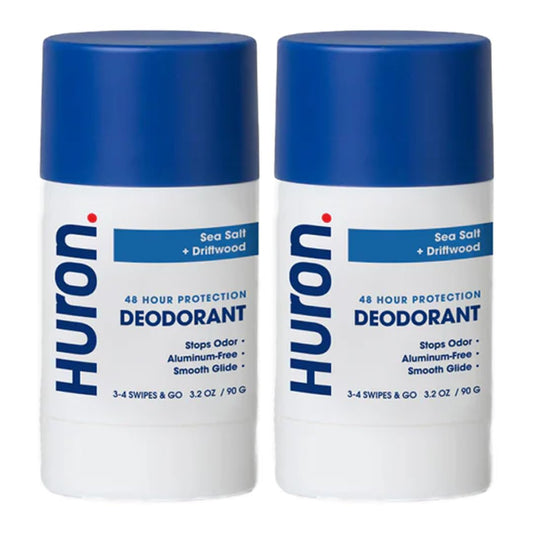 Huron Deodorant for Men and Women, 48-Hour Odor Protection, Aluminum-Free Deodorant with Sea Salt + Driftwood Scent, Moisturizing, Phthalate-Free Beauty and Personal Care Huron