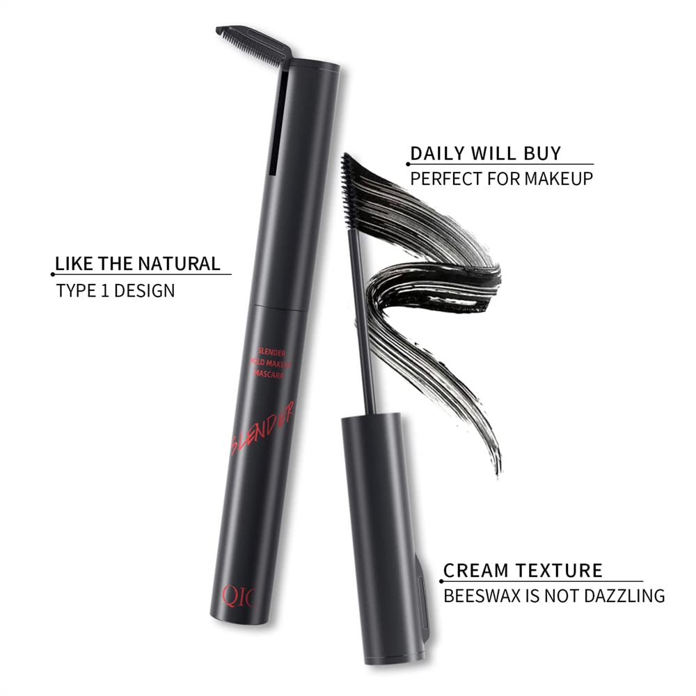 2 in 1 Waterproof Mascara, Tiny Brush for Fine Short Eyelash, Natural Lengthening And Thickening Effect, Extra Long Lash Eyelashes,Voluminous